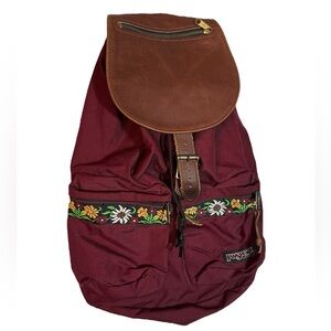 Vintage 90s Jansport Floral Backpack Grunge Flower